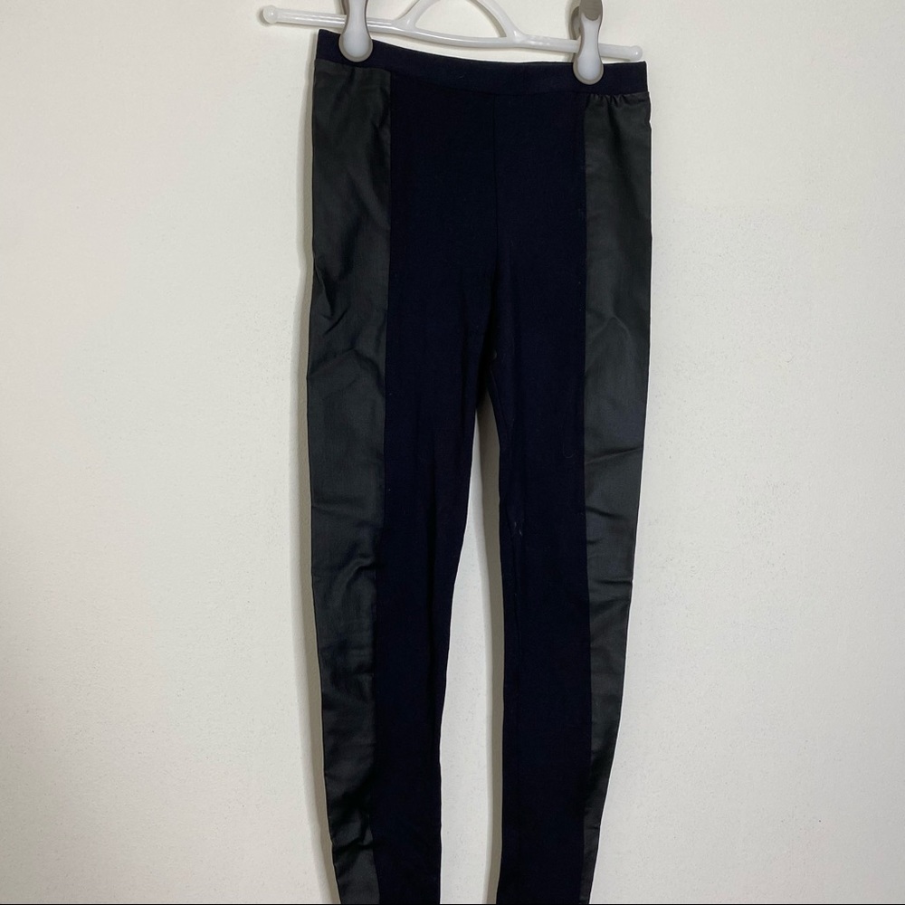 David Lerner Leggings with Faux Leather Sides
